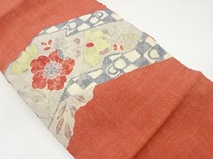 縮緬地草花模様名古屋帯